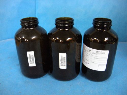 Lab Glass Amber Bottles 4132040, approx. 900ml Lot of 3