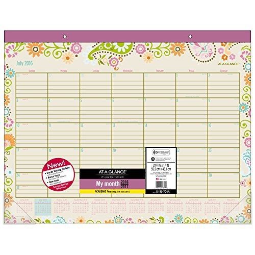 At-A-Glance AT-A-GLANCE Academic Year Monthly Desk Pad Calendar, July 2016 -
