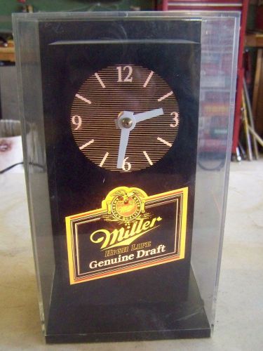 RARE MILLER GENUINE DRAFT BEER CLOCK BAR LIGHT