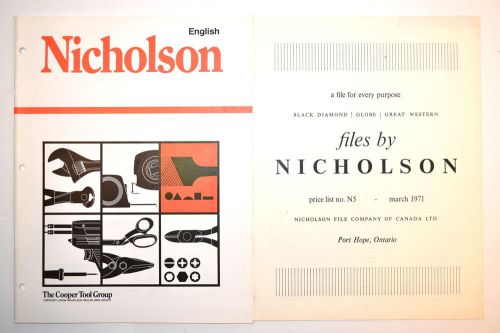 Nicholson catalog &amp; files price list#rr754 files saw blades machinist for sale