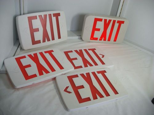 Lot of 2 Exit sign emergency lights 1 with 3 additional covers ~ battery back up