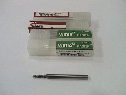 4 New Pcs 2.2mm 10mm FL Length, 2FL Hanita End Mills