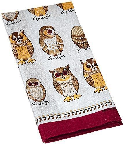 Designer Linen Tea Towel OWLS ARRIVED Ulster Weavers Country Living, Woodland