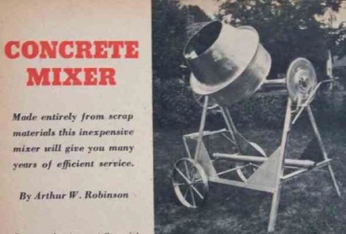 Cement Mixer electric How-To Build PLANS from auto parts