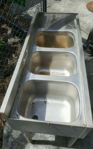 Stainless steel sink triple under counter. Miami Text me 3053436351