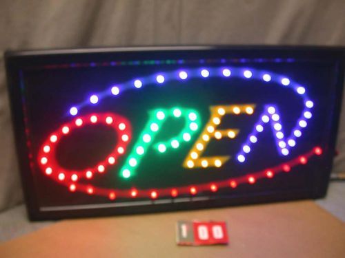 2 Signs Open LED + Newon U.S. Stamp &amp; Sign 4484 FREE S&amp;H