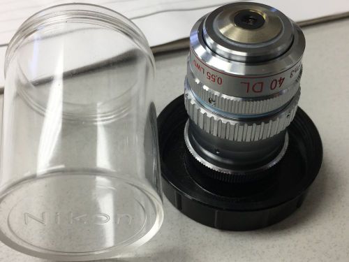 Nikon 40X Ph3 DL Microscope Objective Phase Contrast LWD w/  Correction Collar