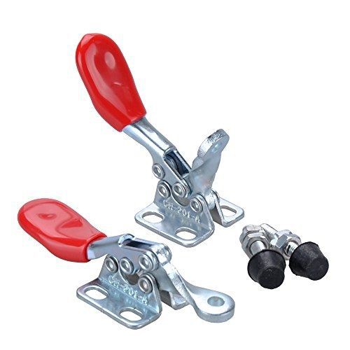 E-TING New 4PCS Hand Tool Toggle Clamp 201A Antislip Red Horizontal Clamp 201-A