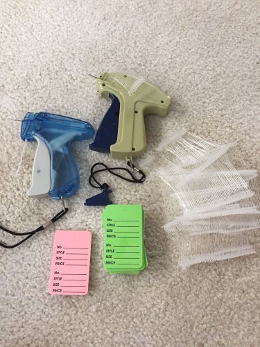 Two (2) Garment Tagging Guns W/ Barbs And Approximately 100 2 Piece Price Tags