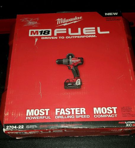 MILWAUKEE FUEL 2604-22 M-18 FUEL HAMMER DRILL DRIVER CHARGER CASE
