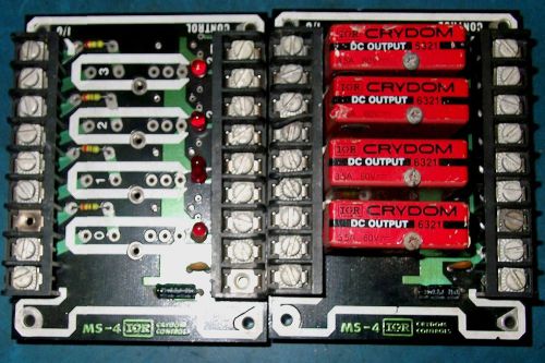 2PC CRYDOM MS-4 I/O RELAY MODULE RACK LOT - 1 CONTAINS 4 OPTICAL RELAYS