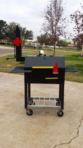 Custom firefighter theme bbq pit bar-b-q custom grill smoker for sale