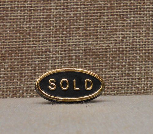 RING Jewelry Display Sold Sign Ring Tag Insert Lot of 20 - BLACK / GOLD