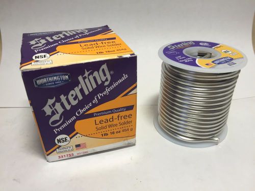 Worthington sterling solid wire solder premium lead free 1lb  ws15086 usa made for sale