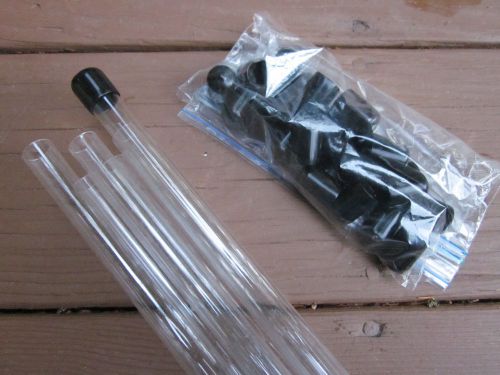 (6) 1/2&#034; x 48&#034; Clear Plastic Packing Storage/Shipping Tubes with Vinyl End Caps