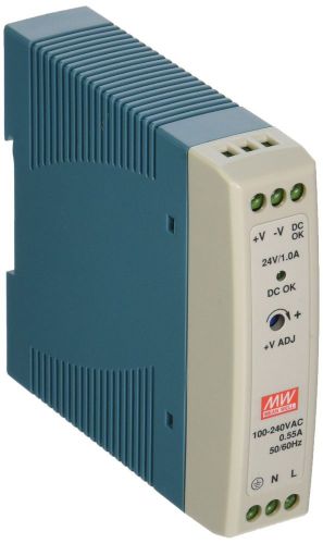 Mean well mdr-20-24 ac to dc din-rail power supply 24v 1 amp 24w 1.5&#034; for sale