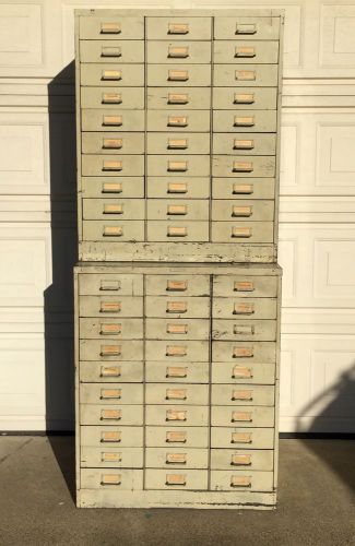 60 Drawer STEELMASTER METAL FILE CABINET INDUSTRIAL STEAMPUNK Vintage Hollywood