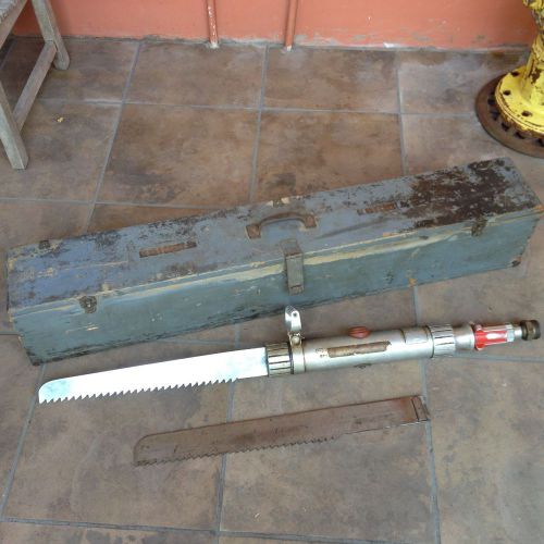 Vintage WRIGHT Power Saw Commercial Diver Pneumatic Underwater Use In Wood Box