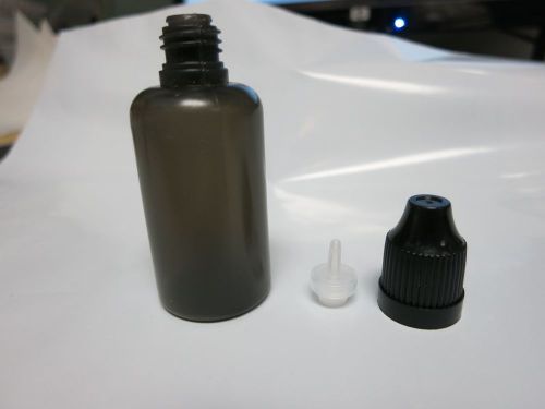 20 PCS 50 ML BLACK PLASTIC SQUEEZABLE DROPPER BOTTLES W/ CRC CAPS