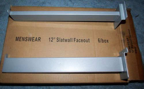 12&#034; Slatwall Faceout Rectangle Tubing Rectangular Tube Fixture - Gray, 6 Pieces