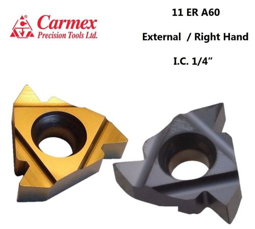 5 pcs. CARMEX 11 ER A60 External Carbide Threading Inserts BXC / BMA I.C 1/4&#034;