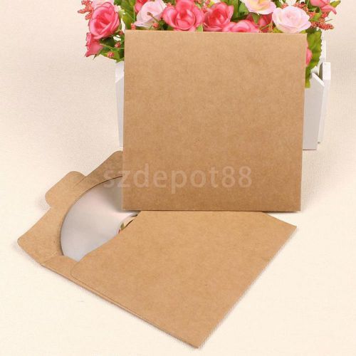50 phenovo cd dvd cdr kraft sleeves packaging case disc paper bags for sale
