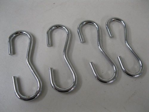 LOT OF 4  GENERAL PURPOSE 3&#034; HEAVY DUTY CHROME PLATED HOOKS~HANGERS~MADE IN USA