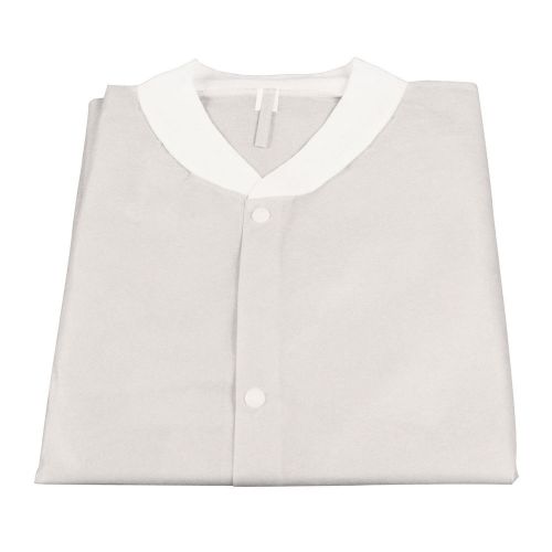 Lab coat w/o pockets - white, med. (5 units) by dynarex # 1983 for sale