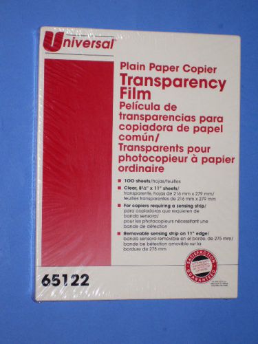 Universal PLAIN PAPER COPIER TRANSPARENCY FILM - 100 sht. 8-1/2 x 11 #65122 NEW!