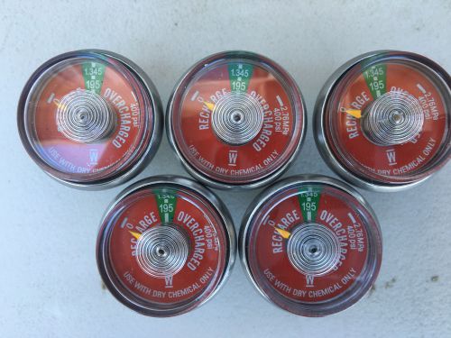 (5) DRY CHEMICAL FIRE EXTINGUISHER GAUGES 195PSI