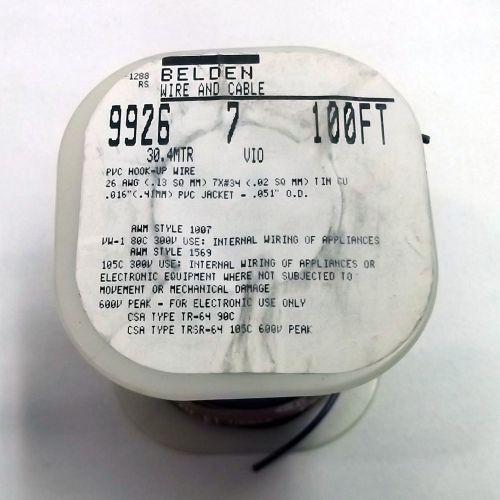(CS-169-20-37) 26 AWG Belden 9926 Hookup Wire 100 ft Spool