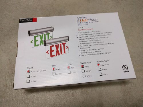 Edge Lit Exit Sign - Adjustable Angle - Red LED - Surface Mount