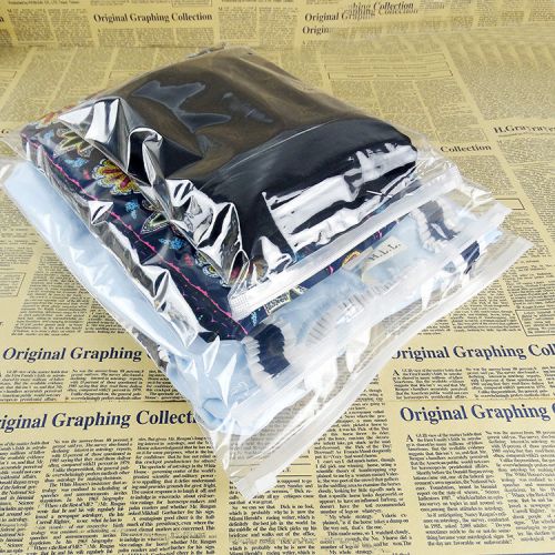50pcs plastic merchandise bags zipper ziplock pure color for clothes t-shirt bag for sale