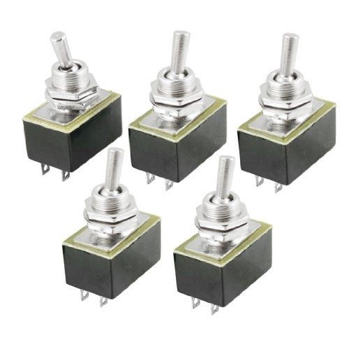 Uxcell ac 220v/3a 110v/6a on/off 2 position spst toggle switch 5 pcs for sale
