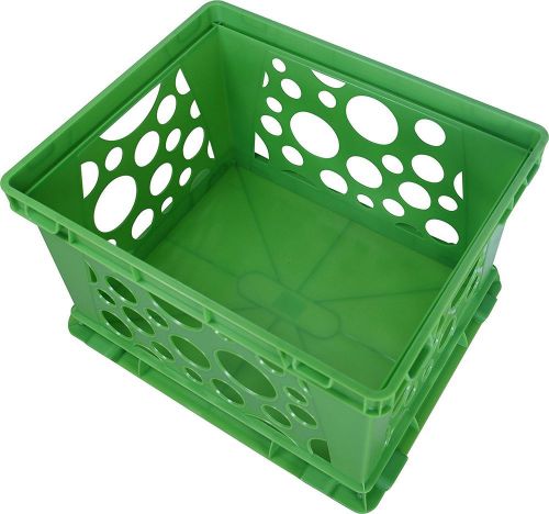Storex Large Storage and Transport File Crate, Green