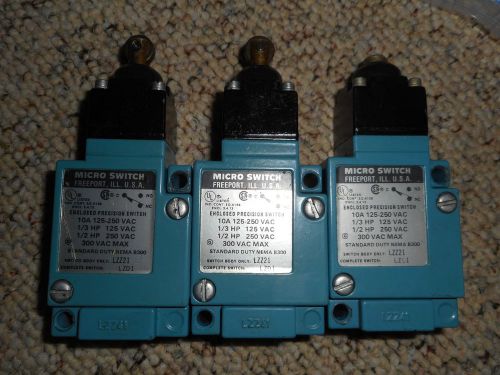Micro Switch  LZZ21 Enclosed Precision Switch 10A  /  GET ALL 3 FOR $75