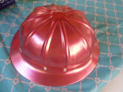Vintage Florescent Pink Apex Type C Metal Aluminum Hard Hat