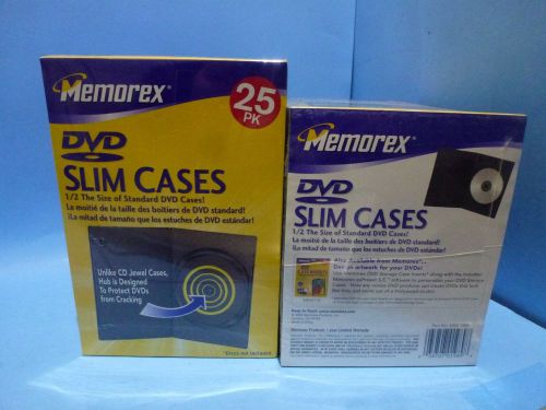 Memorex 50 pk slim black single dvd cases 7mm - with a 50pk of cd-rs for sale