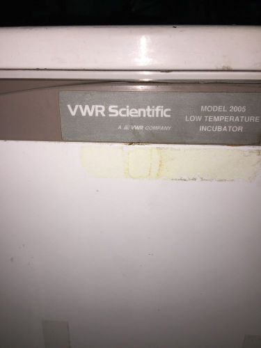 Sheldon VWR Scientific Model 2005 Refrigerated Incubator Warranty
