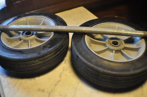 2 solid tire 8&#034;   dolly  wheel w/ axle 1/2 &#034; for sale