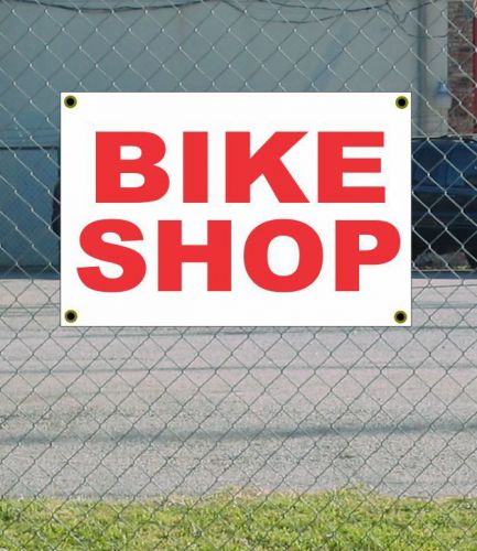 2x3 bike shop red &amp; white banner sign new discount size &amp; price free ship for sale