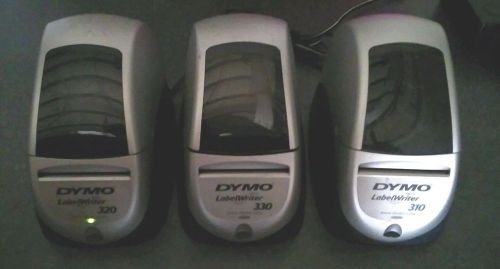 Lot of 3:  Dymo 300-series Label Writers for parts or repair-1 each: 310,320,330