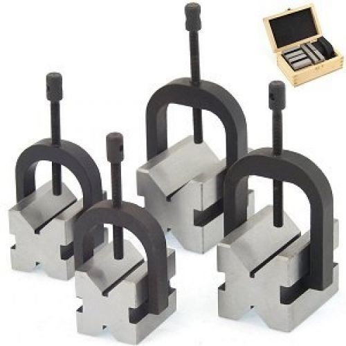 Anytime Tools 8 Pc V-BLOCK and CLAMP DOUBLE SIDED 90° MACHINIST TOOL