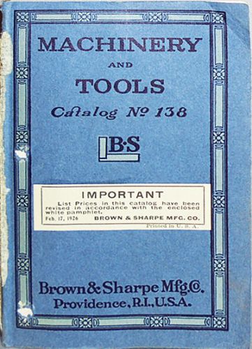 -Huge- 1925 -Brown &amp; Sharpe- Vintage Industrial Machinery &amp; Tools Trade Catalog