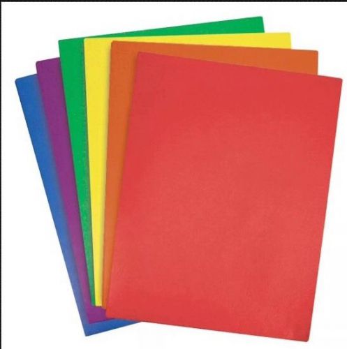 2 Pocket Heavy Duty paper folders, Assorted colors (10 Pack)