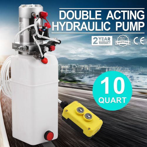 DOUBLE ACTING HYDRAULIC PUMP DUMP TRAILER DC 12V RESERVOIR POWER UNIT