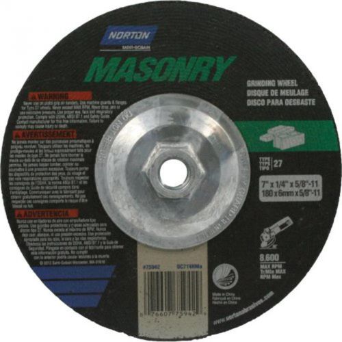 7&#034; dia masonry grinding wheel norton cutoff wheels 5942 076607759429 for sale