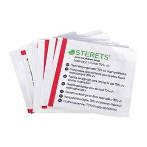 STERETS Skin Cleansing Isopropyl Alcohol 70% Swabs**Free Post**