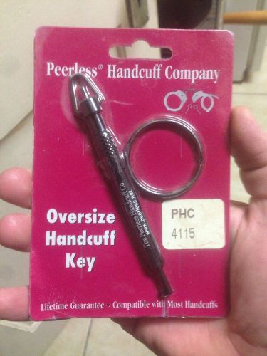Peerless 4116 Black Oversized Handcuff Key w/ Ring Tyle 4.5&#034; For Standard Cuffs