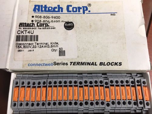 Altech Corp CKT4U 22-12 AWG 16A 600V Terminal Blocks